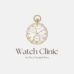 black and white elegant watch illustration watch repair logo